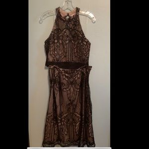 Francesca’s Two Piece Lacy Black Dress Size Medium